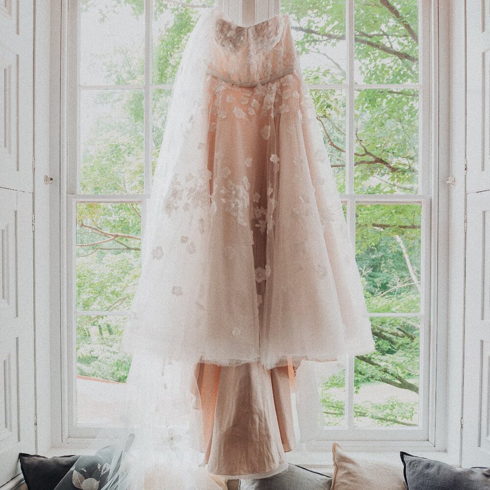 Willowby by Watters Abigail Square-Neck A-Line Appliqué Wedding Gown